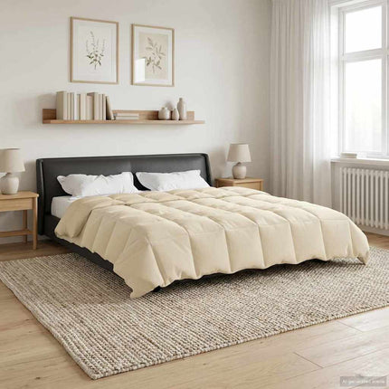 Full Års-Duvet Quiltad Kräm 200 x 240 cm Mikrofiber