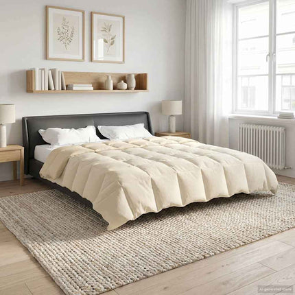 Full Års-Duvet Quiltad Kräm 240 x 260 cm Mikrofiber