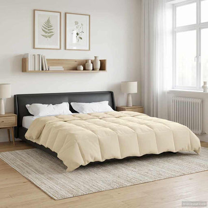 Vinter Täcke Quiltad Kräm 240 x 260 cm Mikrofiber