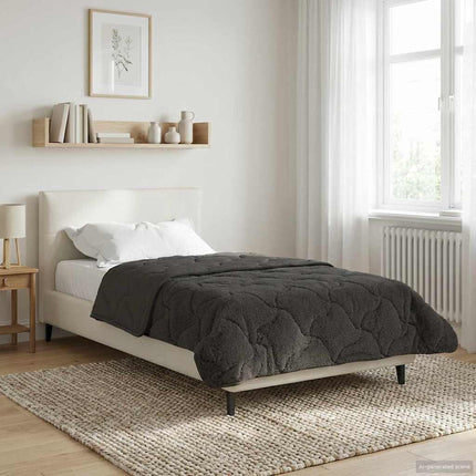 Sommar Duvet Antracit 140 x 220 cm Mikrofiber och Teddyfleece