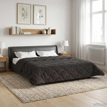 Sommar Duvet Antracit 200 x 200 cm Mikrofiber och Teddyfleece