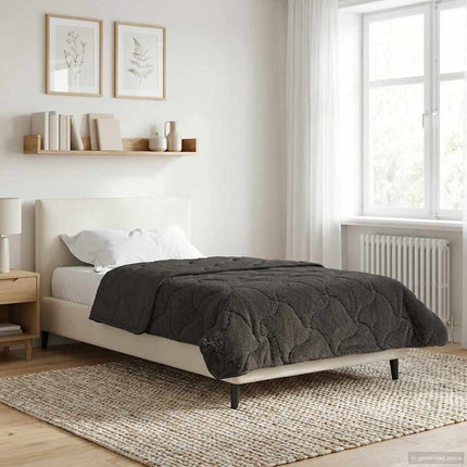 Sommar Duvet Antracit 135 x 200 cm Mikrofiber och Teddyfleece