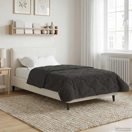 Sommar Duvet Antracit 140 x 220 cm Mikrofiber och Teddyfleece