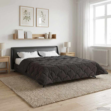 Sommar Duvet Antracit 220 x 260 cm Mikrofiber och Teddyfleece