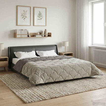 Sommar Duvet Ljusgrå 220 x 260 cm Mikrofiber och Teddyfleece