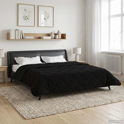 Sommar Duvet Svart 200 x 200 cm Mikrofiber och Teddyfleece