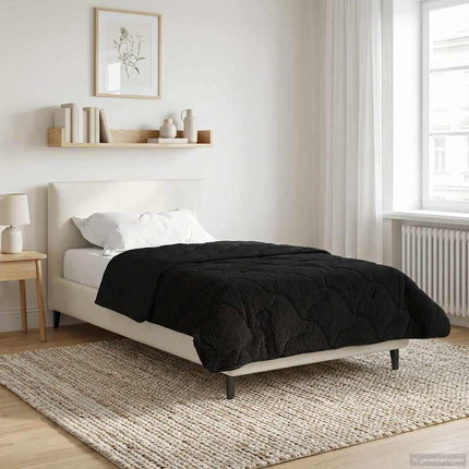 Sommar Duvet Svart 135 x 200 cm Mikrofiber och Teddyfleece
