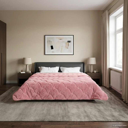 Sommar Duvet Rosa 200 x 220 cm Mikrofiber och Teddyfleece