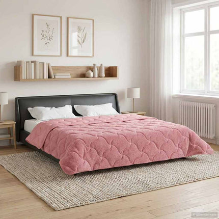 Sommar Duvet Rosa 220 x 240 cm Mikrofiber och Teddyfleece