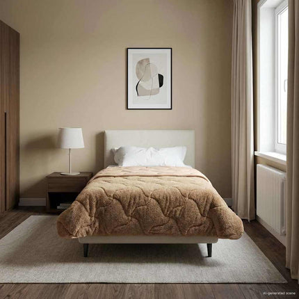 Sommar Duvet Taupe 155 x 200 cm Mikrofiber och Teddyfleece