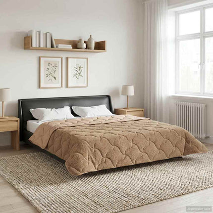 Sommar Duvet Taupe 200 x 200 cm Mikrofiber och Teddyfleece