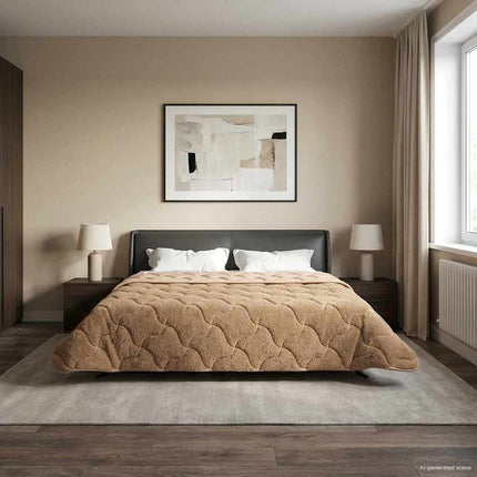 Sommar Duvet Taupe 200 x 240 cm Mikrofiber och Teddyfleece