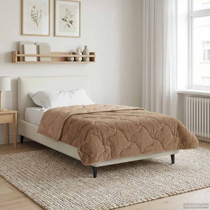 Sommar Duvet Taupe 135 x 220 cm Mikrofiber och Teddyfleece
