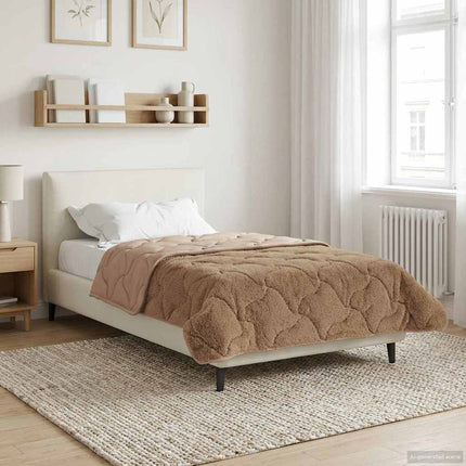 Sommar Duvet Taupe 140 x 220 cm Mikrofiber och Teddyfleece