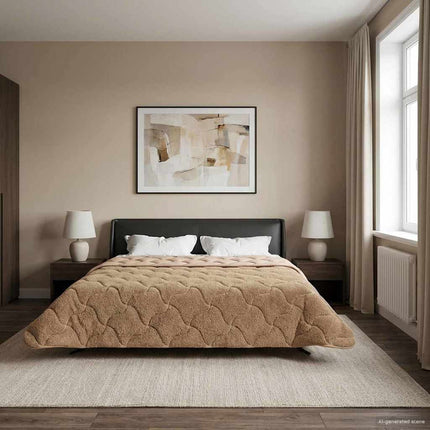 Sommar Duvet Taupe 220 x 240 cm Mikrofiber och Teddyfleece