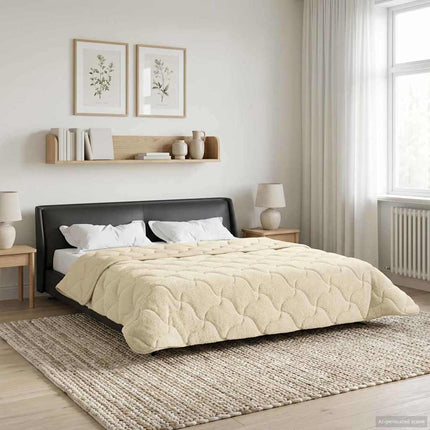 Sommar Duvet Kräm 200 x 200 cm Mikrofiber och Teddyfleece