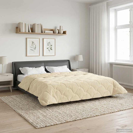 Sommar Duvet Kräm 220 x 240 cm Mikrofiber och Teddyfleece