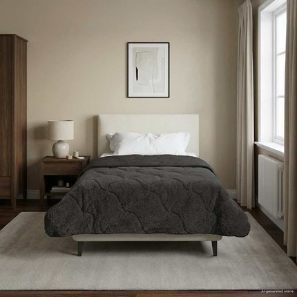 Full Års-Duvet Quiltad Antracit 155 x 200 cm
