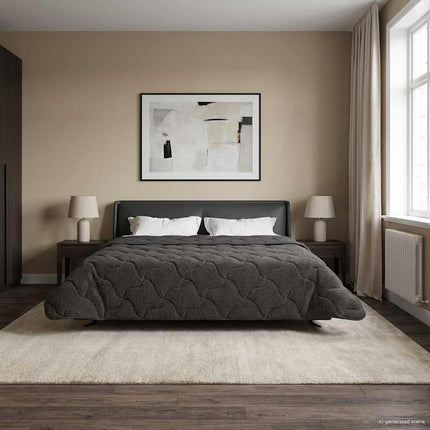 Full Års-Duvet Quiltad Antracit 200 x 240 cm
