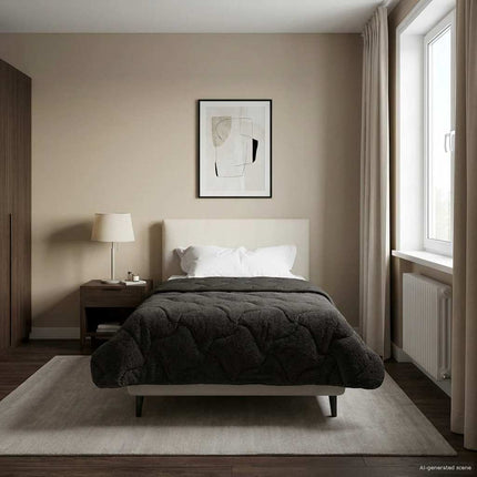 Full Års-Duvet Quiltad Antracit 155 x 220 cm