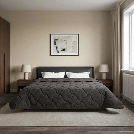 Full Års-Duvet Quiltad Antracit 220 x 240 cm