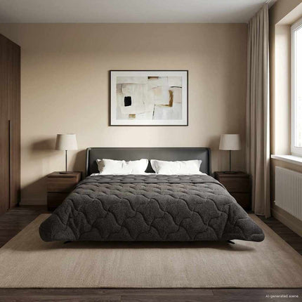 Full Års-Duvet Quiltad Antracit 220 x 260 cm
