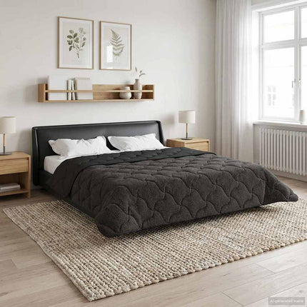 Full Års-Duvet Quiltad Antracit 240 x 260 cm
