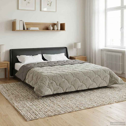 Full Års-Duvet Ljusgrå 220 x 240 cm Mikrofiber och Teddyfleece