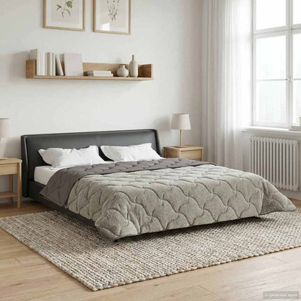 Full Års-Duvet Ljusgrå 240 x 260 cm Mikrofiber och Teddyfleece
