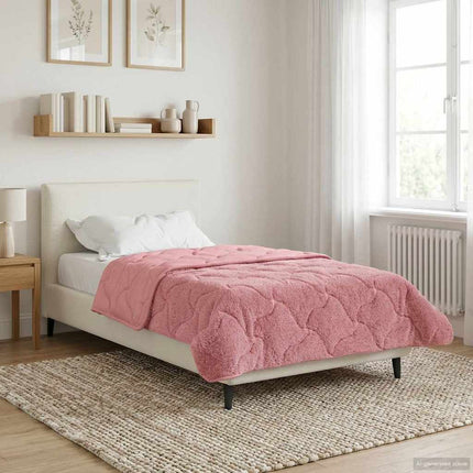 Full Års-Duvet Rosa 140 x 220 cm Mikrofiber och Teddyfleece