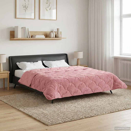 Full Års-Duvet Rosa 200 x 220 cm Mikrofiber och Teddyfleece