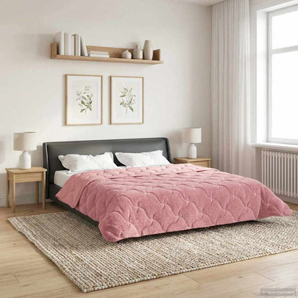 Full Års-Duvet Rosa 220 x 240 cm Mikrofiber och Teddyfleece