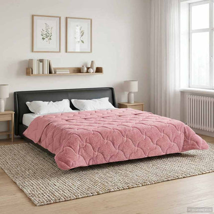 Full Års-Duvet Rosa 240 x 260 cm Mikrofiber och Teddyfleece