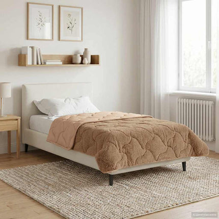 Full Års-Duvet Taupe 155 x 200 cm Mikrofiber och Teddyfleece