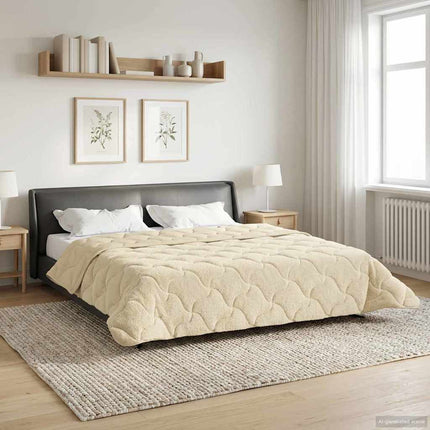 Full Års-Duvet Kräm 220 x 240 cm Mikrofiber och Teddyfleece
