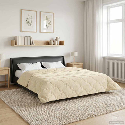Full Års-Duvet Kräm 240 x 260 cm Mikrofiber och Teddyfleece