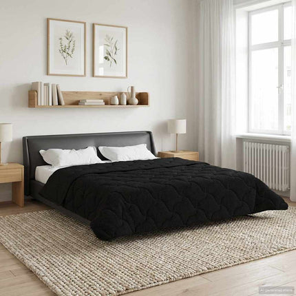 Vinter Täcke Svart 220 x 260 cm Mikrofiber och Teddyfleece
