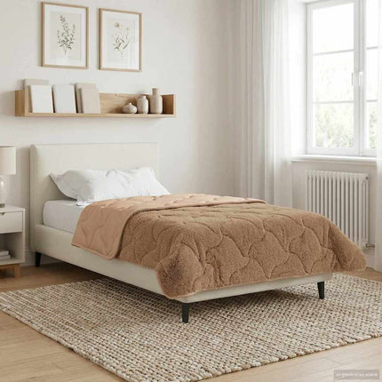 Vinter Täcke Taupe 140 x 220 cm Mikrofiber och Teddyfleece