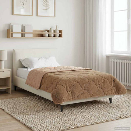 Vinter Täcke Taupe 155 x 200 cm Mikrofiber och Teddyfleece
