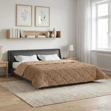 Vinter Täcke Taupe 200 x 200 cm Mikrofiber och Teddyfleece