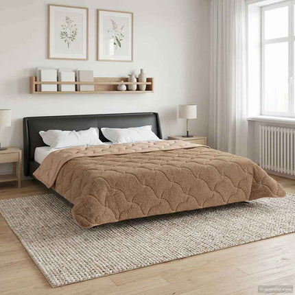 Vinter Täcke Taupe 200 x 240 cm Mikrofiber och Teddyfleece