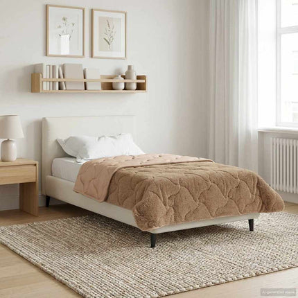 Vinter Täcke Taupe 140 x 220 cm Mikrofiber och Teddyfleece