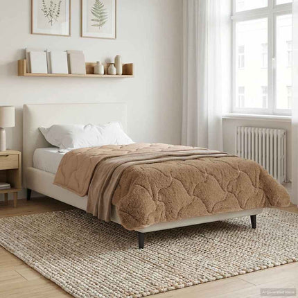 Vinter Täcke Taupe 155 x 220 cm Mikrofiber och Teddyfleece
