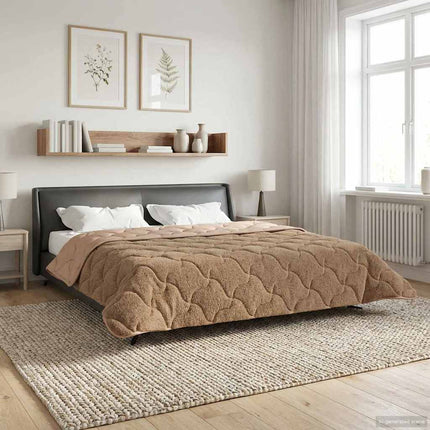 Vinter Täcke Taupe 220 x 240 cm Mikrofiber och Teddyfleece