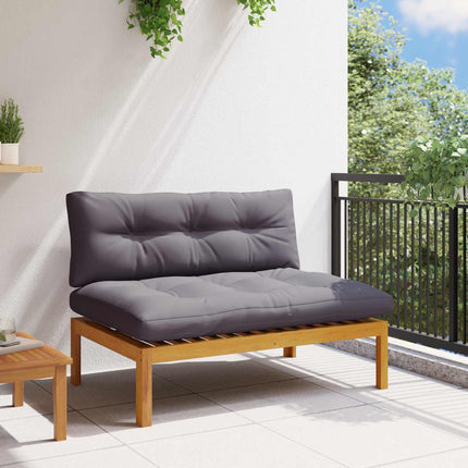 Mellansoffa Naturlig och Mörk Grå 120 x 80 x 82 cm Akaciaträ