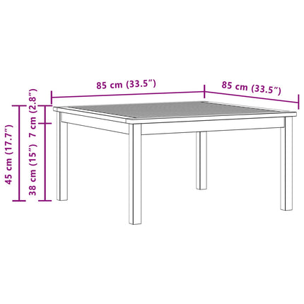 Kaffeebord Ljus akacia 85 x 85 x 45 cm Massivt Akaciaträ