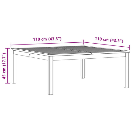 Kaffeebord Ljus akacia 110 x 110 x 45 cm Massivt Akaciaträ