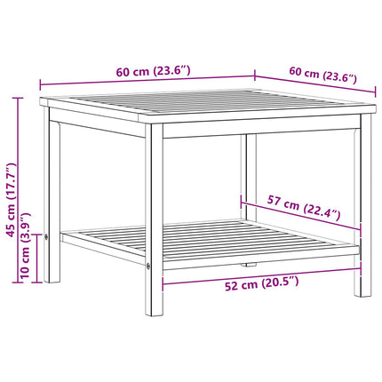 Sidobord Olivenatur 60 x 60 x 45 cm Massivt Akaciaträ