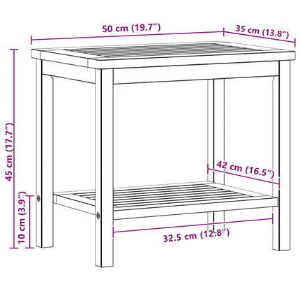 Sidobord Olivenatur 50 x 35 x 45 cm Massivt Akaciaträ