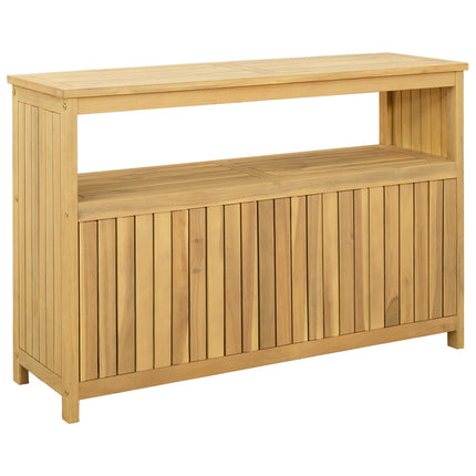 Trädgårdskonsolbord med lagring Ljus akacia 110 x 35 x 75 cm